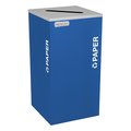 Ex-Cell Kaiser 24 gal Square Waste Receptacle, Silver, Blue RC-KDSQ-P RYX